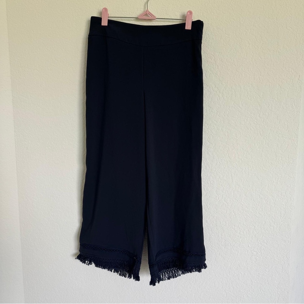 Carolina Belle Charcoal Fringe Pants | Size 2 | Boho Chic Statement Trousers - Picture 1 of 12